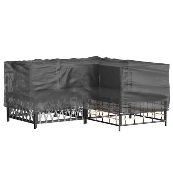 vidaXL Överdrag för utemöbler 16 ölj. 215x215x70cm L-format Svart
