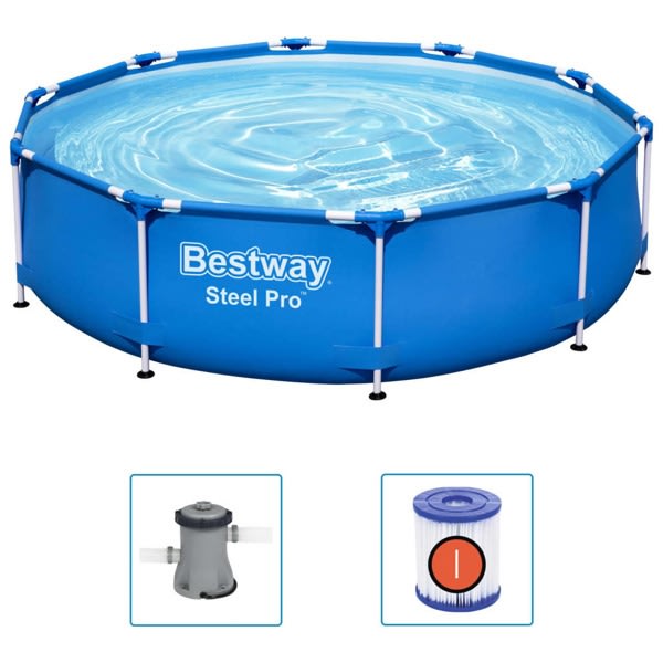 Bestway Pool med stålram Steel Pro 305x76 cm Blå