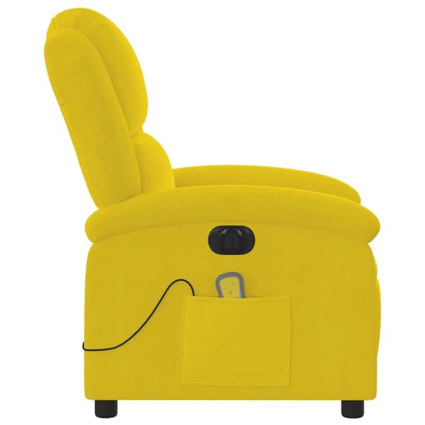 vidaXL Elektrisk massagefåtölj gul sammet Gul