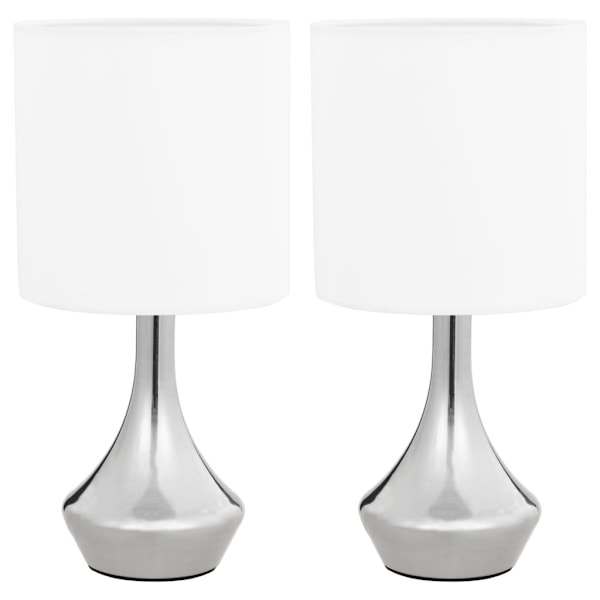vidaXL Bordslampor 2 st touch-knapp vit E14 Vit