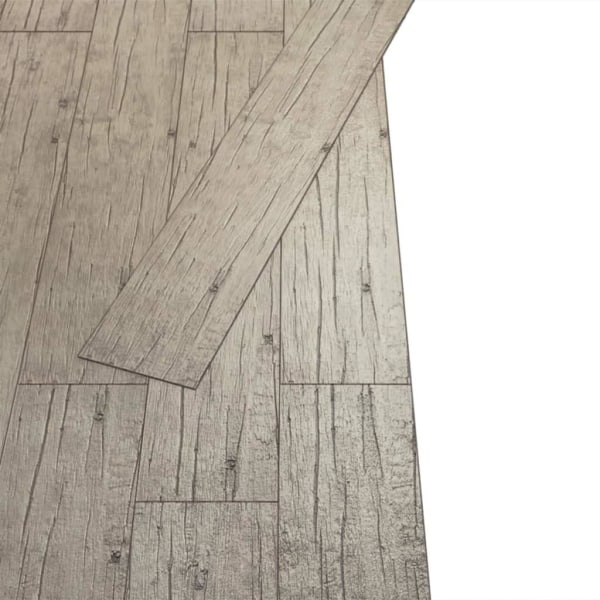 vidaXL Självhäftande PVC-golvplankor 5,02 m² 2 mm ekfärgad grå