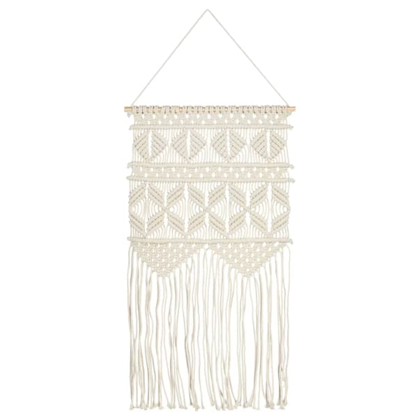 vidaXL Väggbonad makramé 40x80 cm bomull Creme