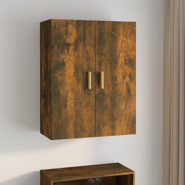 vidaXL Väggskåp Rökfärgad ek 69,5x34x90 cm Brun