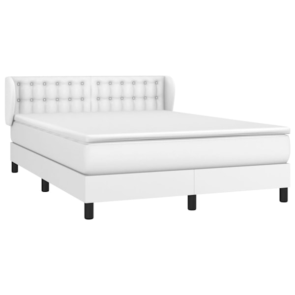 vidaXL Ramsäng med madrass vit 140x190 cm konstläder Vit