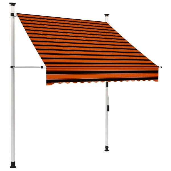 vidaXL Markis manuellt infällbar 150 cm orange och brun multifärg