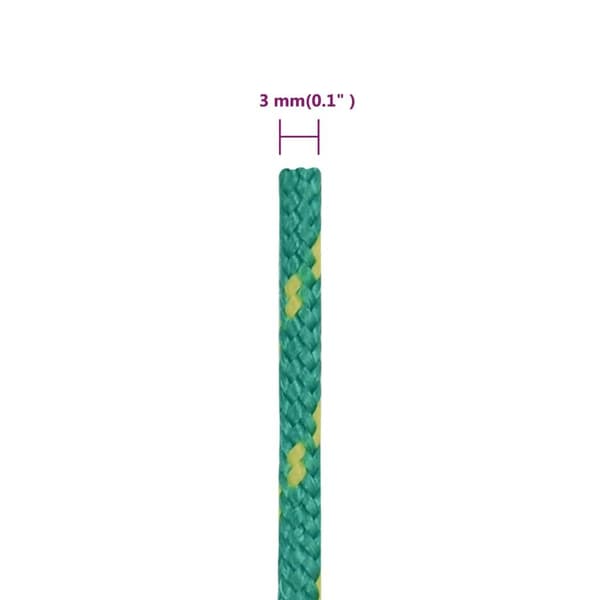 vidaXL Båtlina grön 3 mm 500 m polypropen