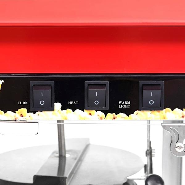 vidaXL Popcornmaskin med teflonbeläggning 1400 W Röd