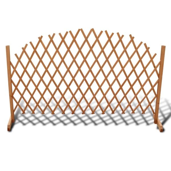 vidaXL Expanderbar Träspalje Staket 180 x 100 cm Brun