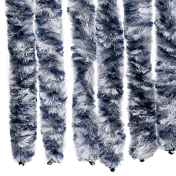 vidaXL Insektsdraperi blå, vit och silver 56x185 cm chenille multifärg