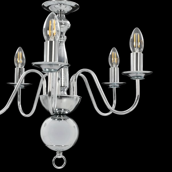vidaXL Takkrona silver 5 x E14-glödlampor Silver