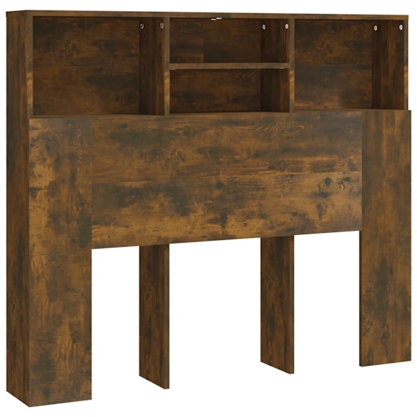 vidaXL Sänggavel med förvaring rökfärgad ek 120x19x103,5 cm Brun