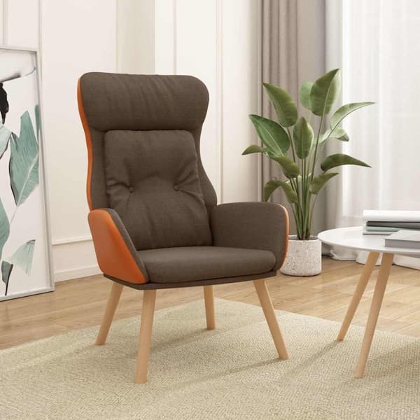 vidaXL Vilstol brun tyg och PVC Brun