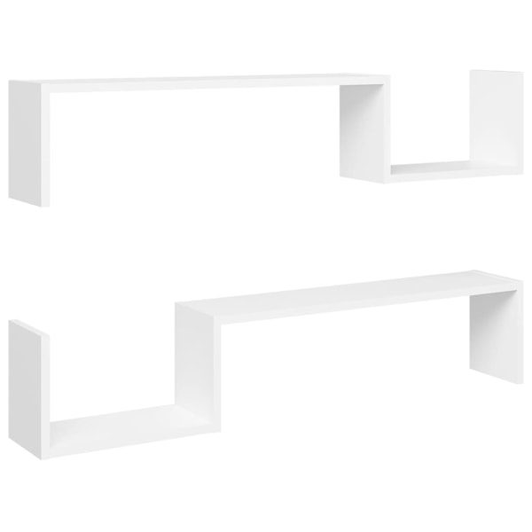 vidaXL Vägghyllor 2 st vit 100x15x20 cm konstruerat trä Vit