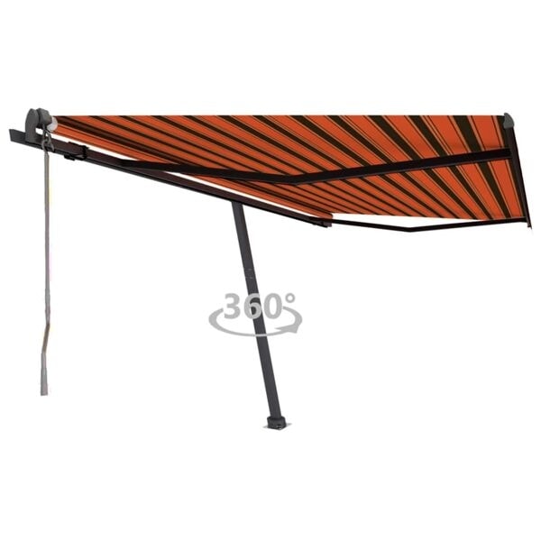 vidaXL Fristående markis automatisk 450x350 cm orange/brun Flerfärgsdesign