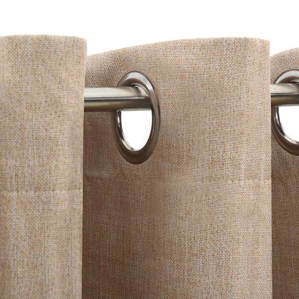 vidaXL Mörkläggningsgardin med öljetter linnelook 2 st beige 140x175cm Beige