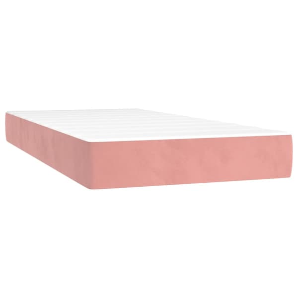 vidaXL Ramsäng med madrass rosa & LED 80x200 cm sammet Rosa