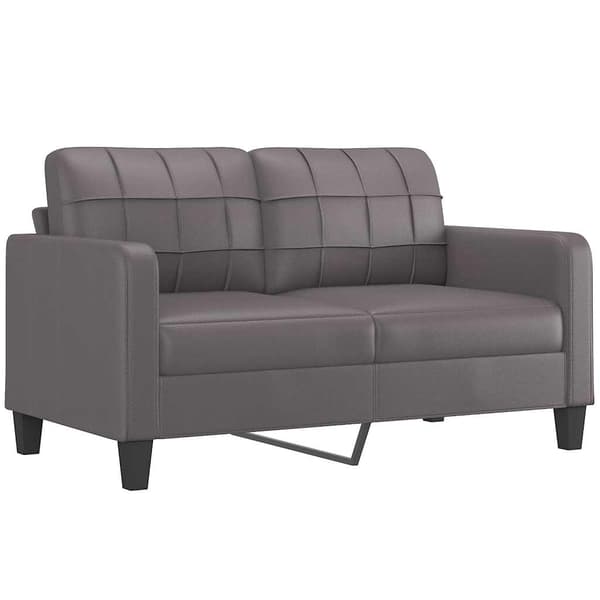vidaXL 2-sitssoffa grå 140 cm konstläder Grå