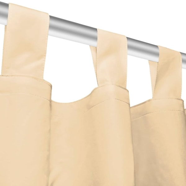vidaXL Gardiner i microsatin 2 st med öglor 140x225 cm beige Beige