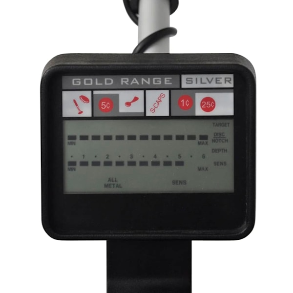 vidaXL Metalldetektor med LCD-skärm 20 cm sökspole sökdjup 300