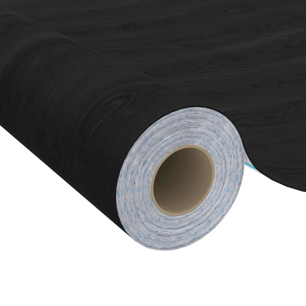 vidaXL Dekorplast mörkt trä 500x90 cm PVC Svart
