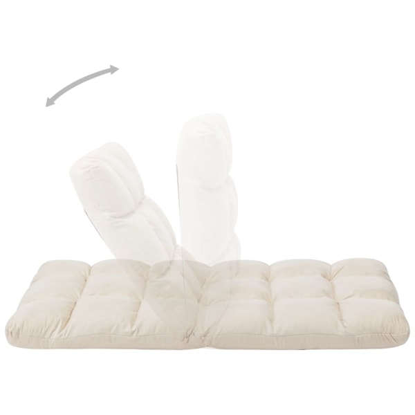 vidaXL Golvstol vikbar gräddvit mikrofiber Creme