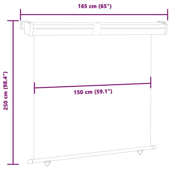 vidaXL Balkongmarkis 165x250 cm grå grå