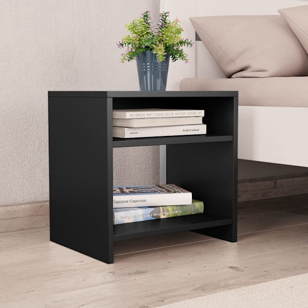 vidaXL Sängbord 2 st svart 40x30x40 cm konstruerat trä Svart