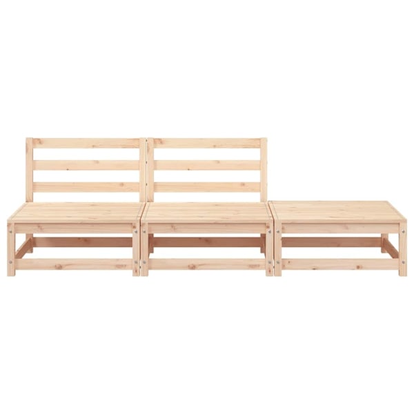 vidaXL Loungegrupp 3 delar massiv furu Brun