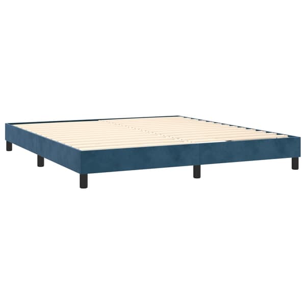 vidaXL Ramsäng med madrass mörkblå 160x200 cm sammet Blå