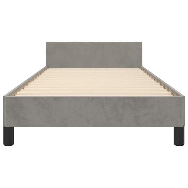 vidaXL Sängram utan madrass ljusgrå 100x200 cm sammet Grå