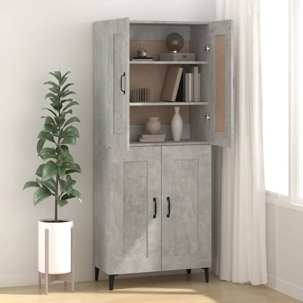 vidaXL Byrå betonggrå 69,5x34x90 cm konstruerat trä Grå