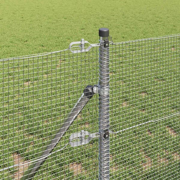 vidaXL Svetsat trådgaller markfäste 25 x 0,5 m Galvaniserat stål Mesh Silver