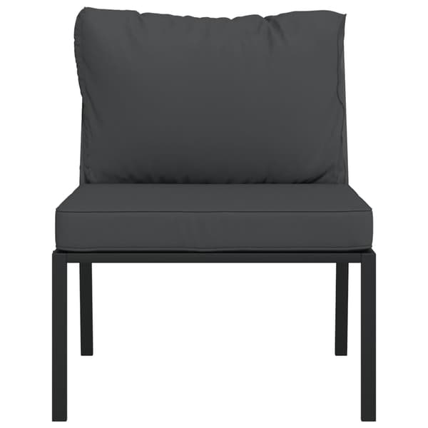 vidaXL Trädgårdsstolar med grå dynor 2 st 60x74x79 cm stål art