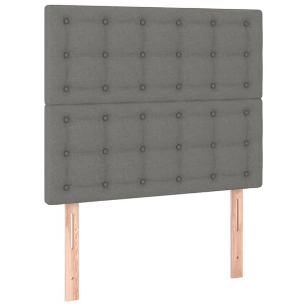 vidaXL Ramsäng med madrass & LED mörkgrå 100x200 cm tyg Grå