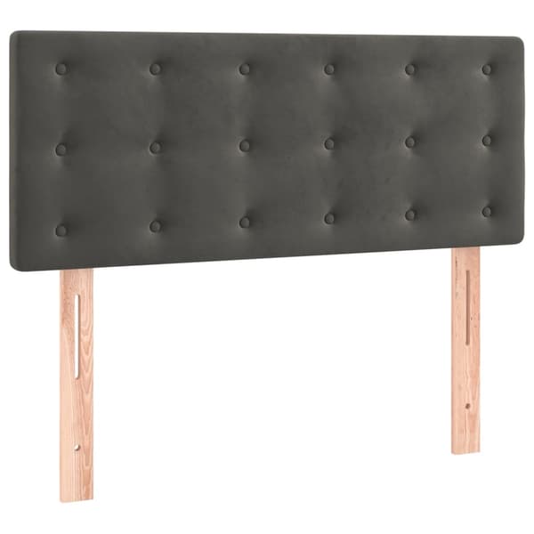vidaXL Ramsäng med madrass & LED mörkgrå 100x200 cm sammet Grå
