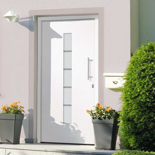 vidaXL Ytterdörr aluminium och PVC vit 100x210 cm Vit