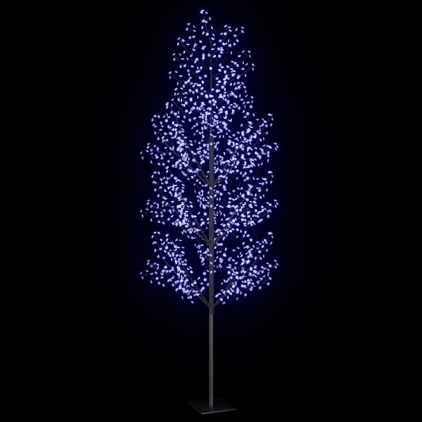 vidaXL Plastgran 1200 LED körsbärsblommor blått ljus 400 cm Svart