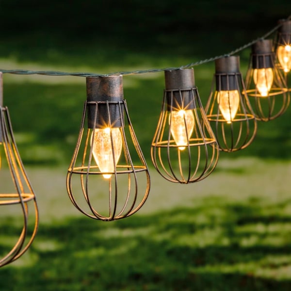 HI Trädgårdsbelysning solcell LED 10-pack 5,5 cm Brun