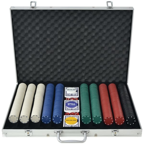 vidaXL Pokerset med 1000 marker aluminium Flerfärgsdesign