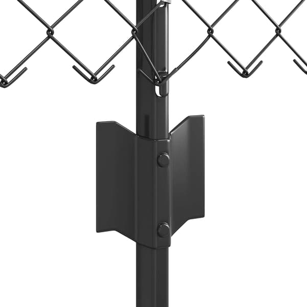vidaXL Kedjegaller med stolpe 10 x 0,8 m PVC-belagda stål Grå Mesh Grå