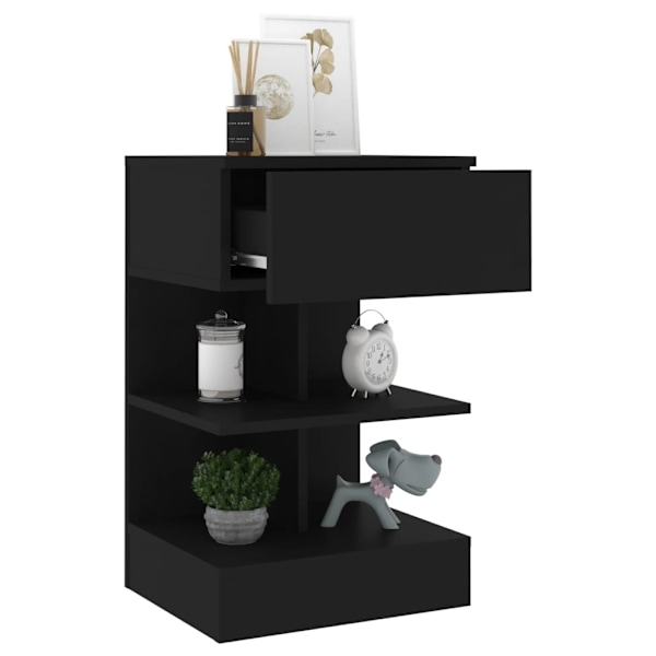 vidaXL Sängbord 2 st svart 40x35x65 cm Svart