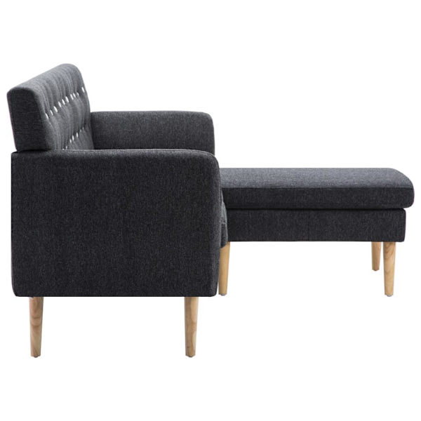vidaXL Soffa L-formad tyg 171,5x138x81,5 cm mörkgrå grå