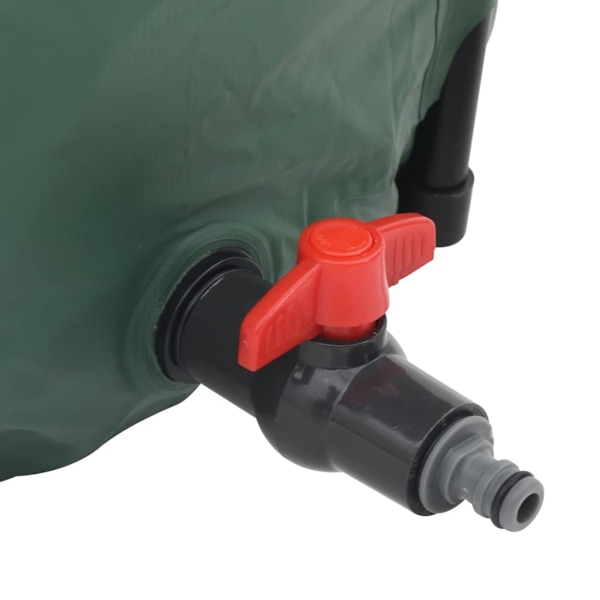 vidaXL Regntunna hopfällbar med kran 1250 L Grön