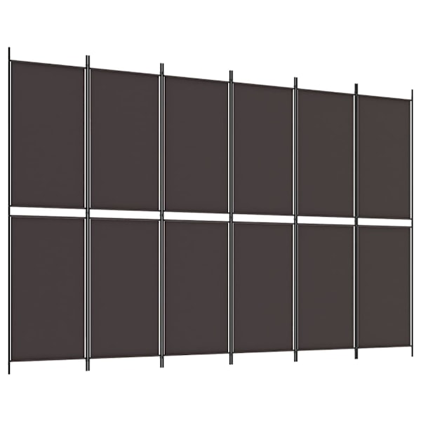 vidaXL Rumsavdelare 6 paneler brun 300x200 cm tyg Brun