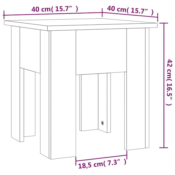 vidaXL Soffbord vit 40x40x42 cm konstruerat trä Vit