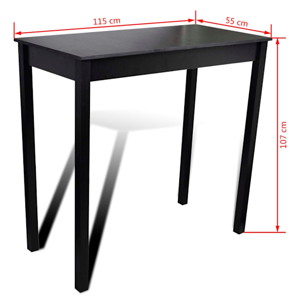 vidaXL Barstol i 2-pack London inklusive stort bord svart Svart