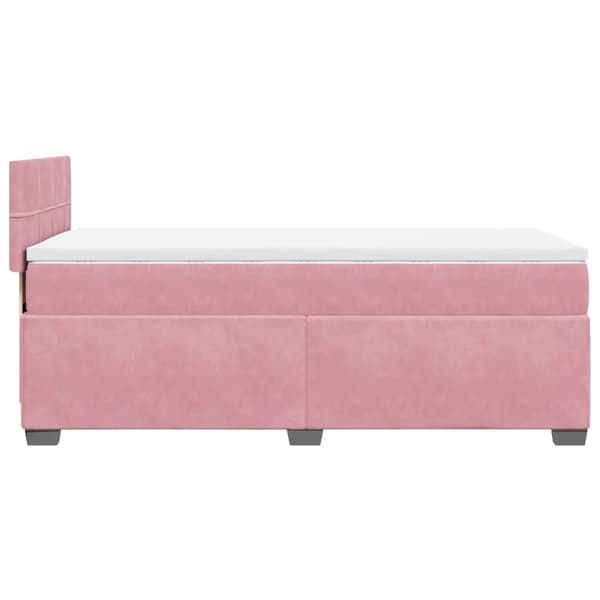 vidaXL Ramsäng med madrass rosa 100x200 cm sammet Rosa