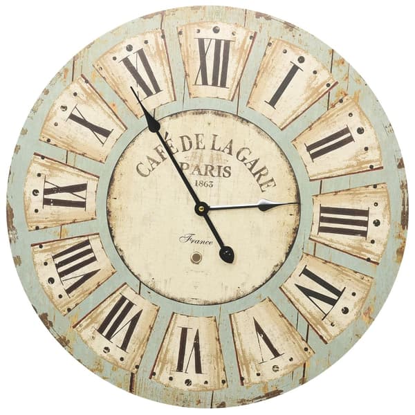 vidaXL Väggklocka flerfärgad 60 cm MDF multifärg