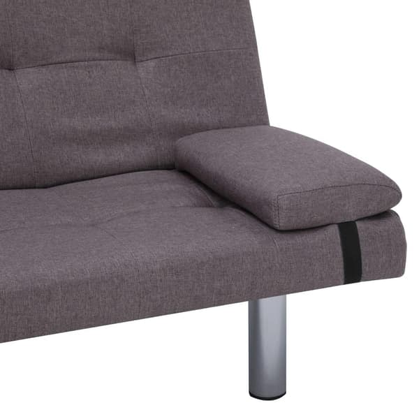 vidaXL Bäddsoffa med två kuddar taupe polyester Taupe