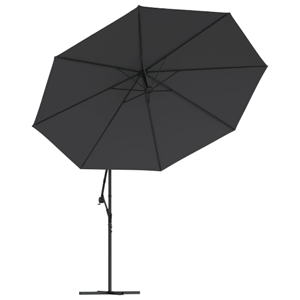 vidaXL Frihängande parasoll med aluminiumstång 350 cm svart Svart